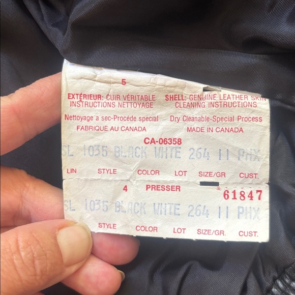 Vintage Black and White Leather Bomber Jacket and Vest Size 11/12 Made in Canada - Picture 12 of 14